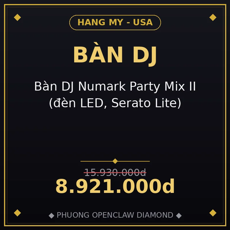 Bàn DJ Numark Party Mix II (đèn LED, Serato Lite)