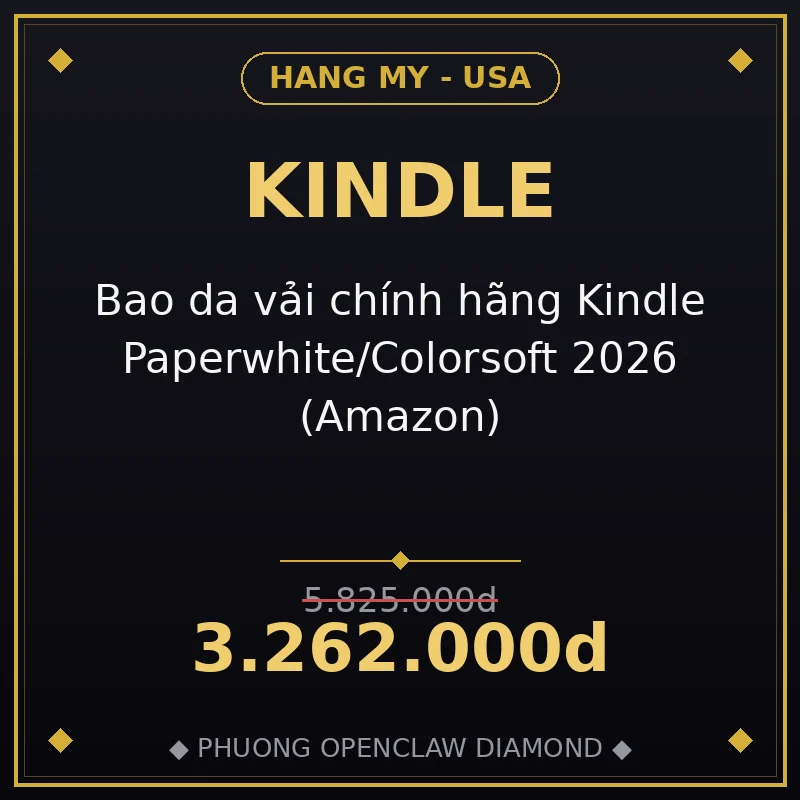 Bao da vải chính hãng Kindle Paperwhite/Colorsoft 2026 (Amazon)