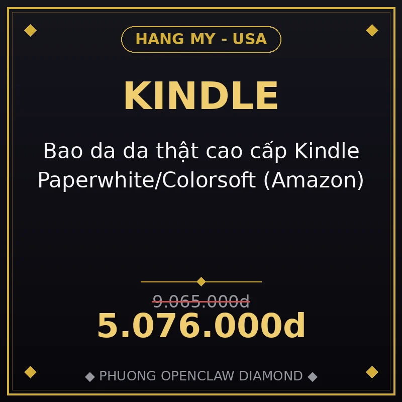 Bao da da thật cao cấp Kindle Paperwhite/Colorsoft (Amazon)