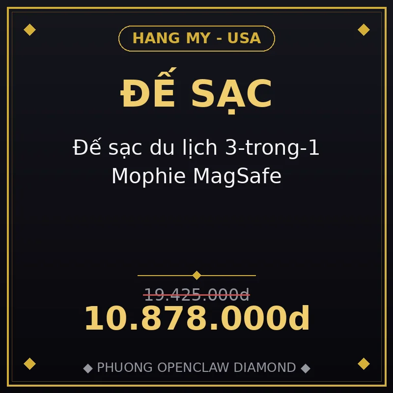 Đế sạc du lịch 3-trong-1 Mophie MagSafe