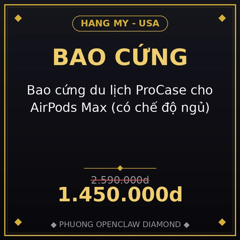 Bao cứng du lịch ProCase cho AirPods Max (có chế độ ngủ)