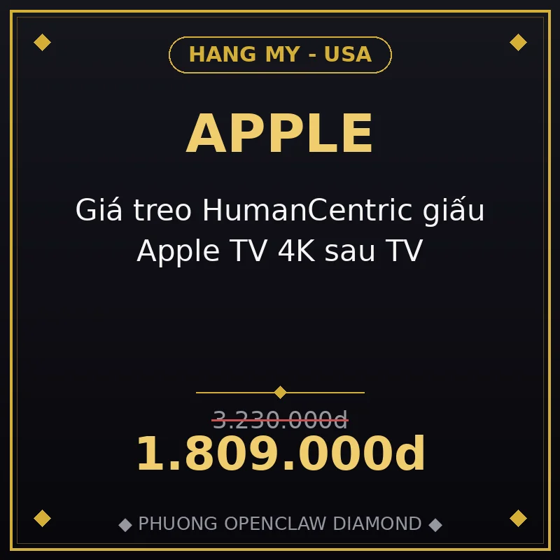 Giá treo HumanCentric giấu Apple TV 4K sau TV