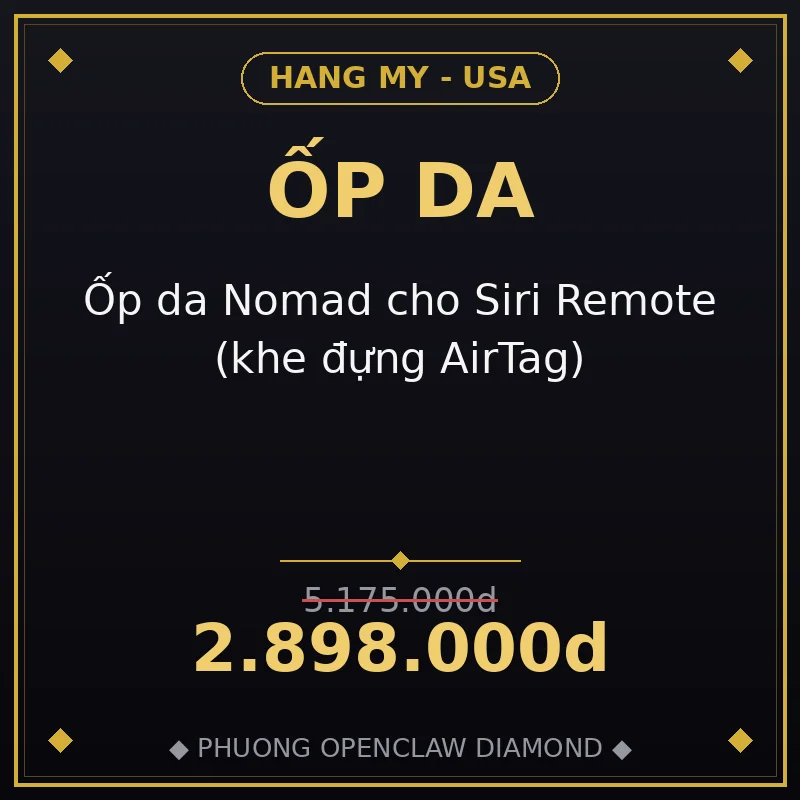 Ốp da Nomad cho Siri Remote (khe đựng AirTag)