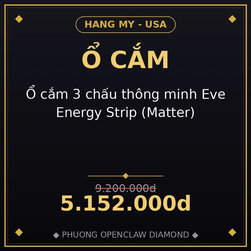 Ổ cắm 3 chấu thông minh Eve Energy Strip (Matter)