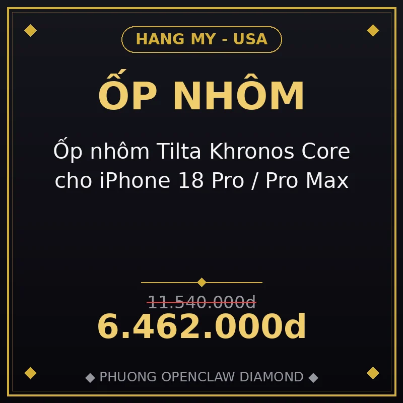 Ốp nhôm Tilta Khronos Core cho iPhone 18 Pro / Pro Max