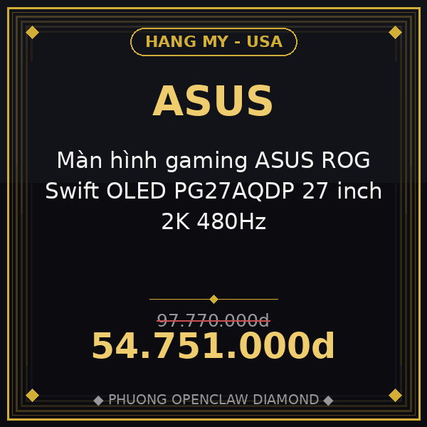 Màn hình gaming ASUS ROG Swift OLED PG27AQDP 27 inch 2K 480Hz
