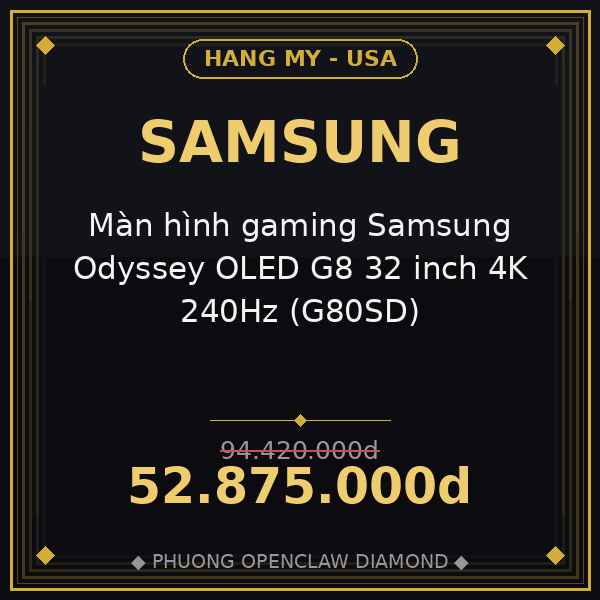 Màn hình gaming Samsung Odyssey OLED G8 32 inch 4K 240Hz (G80SD)