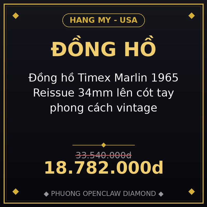 Đồng hồ Timex Marlin 1965 Reissue 34mm lên cót tay phong cách vintage