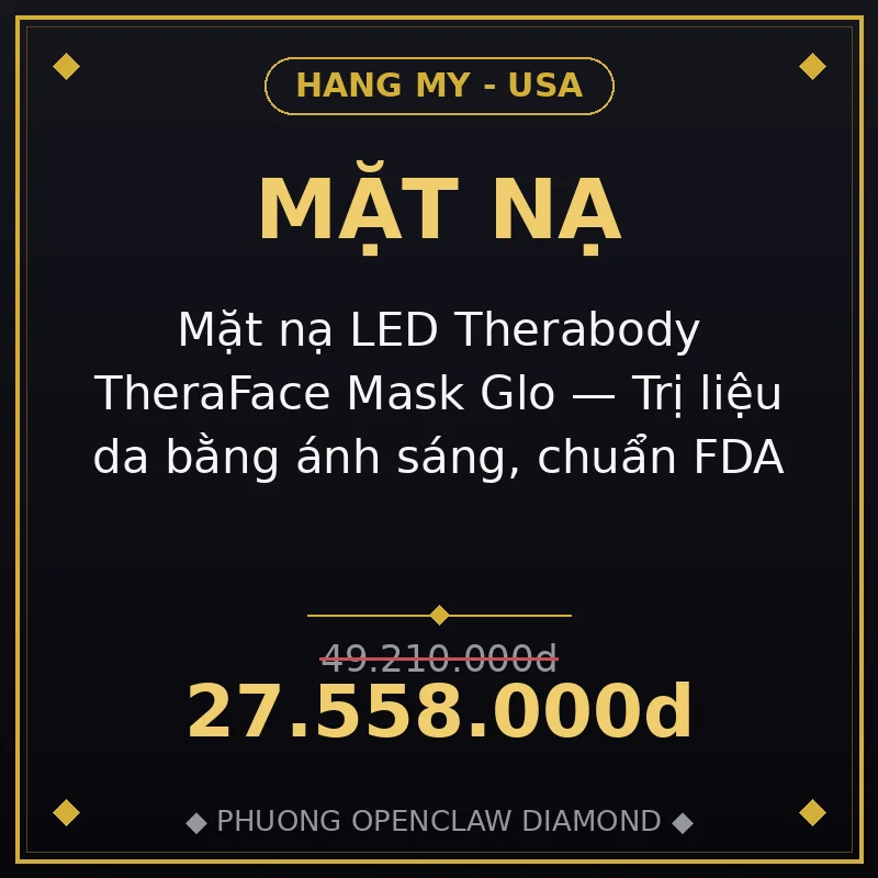Mặt nạ LED Therabody TheraFace Mask Glo — Trị liệu da bằng ánh sáng, chuẩn FDA