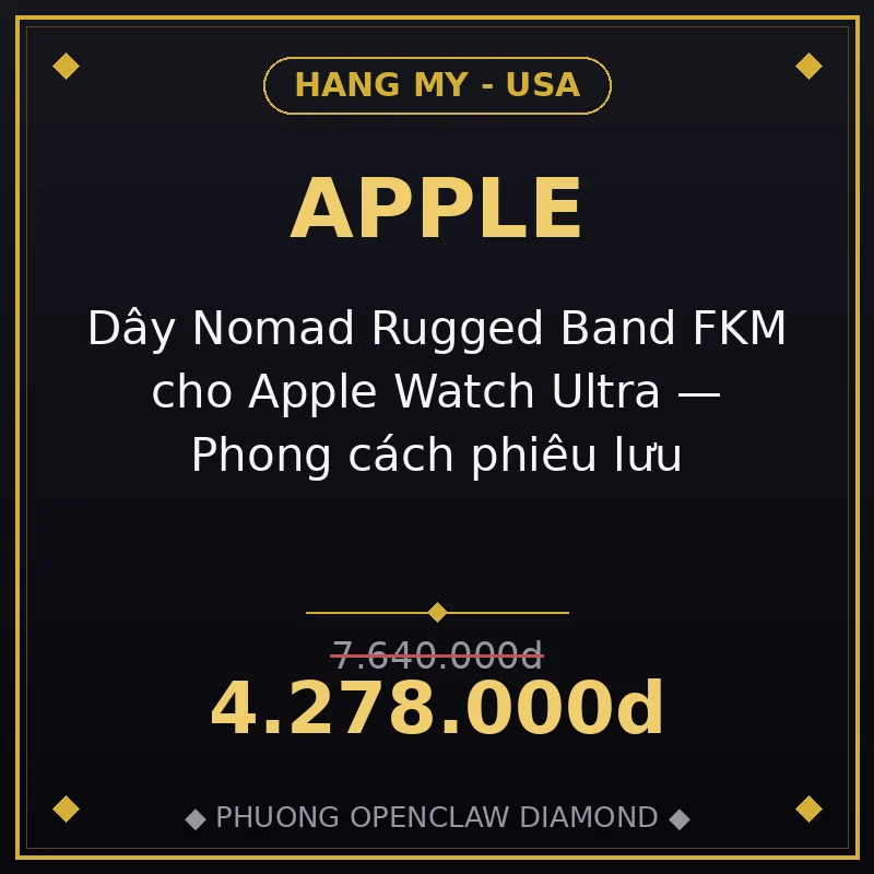 Dây Nomad Rugged Band FKM cho Apple Watch Ultra — Phong cách phiêu lưu